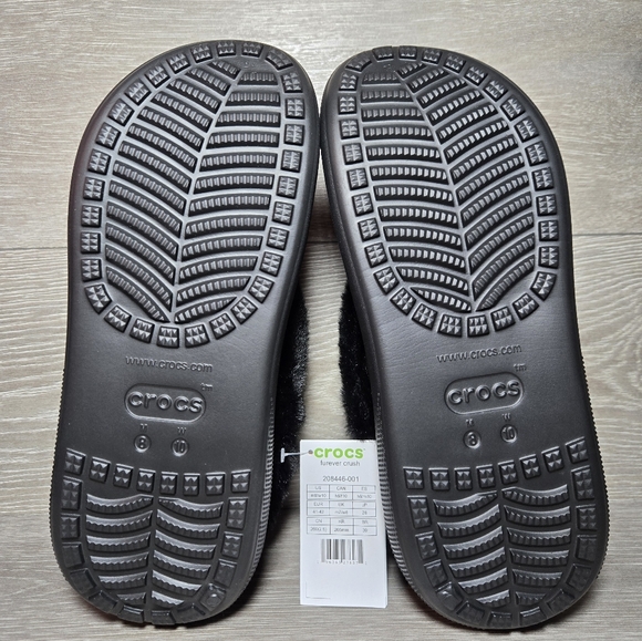 Crocs Furever Crush Black Lined Platform Clogs 208446 Womens 10 / Mens 8 NEW - Picture 5 of 7